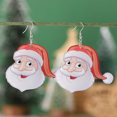Christmas Santa Claus Dangle Earrings Set