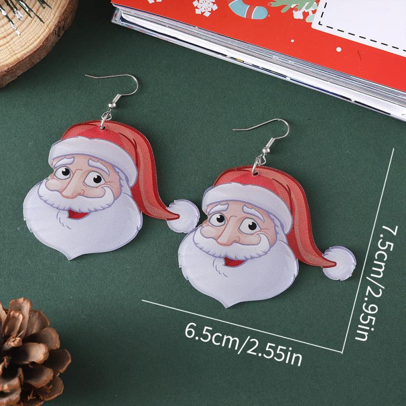 Christmas Santa Claus Dangle Earrings Set