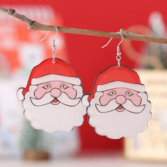 Christmas Santa Claus Dangle Earrings Set