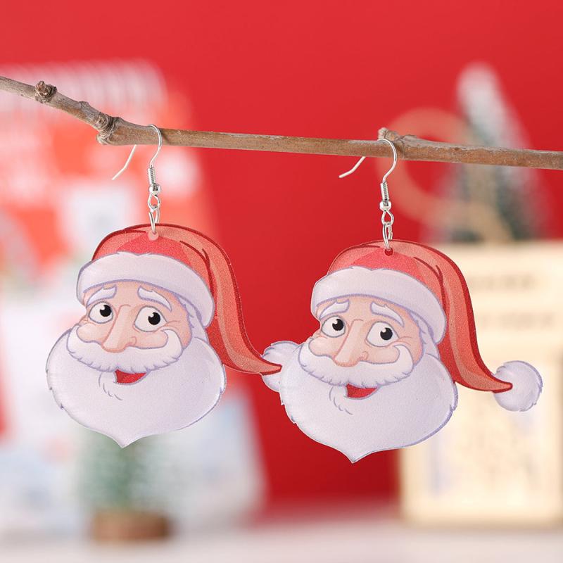 Christmas Santa Claus Dangle Earrings Set