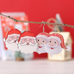 Christmas Santa Claus Dangle Earrings Set