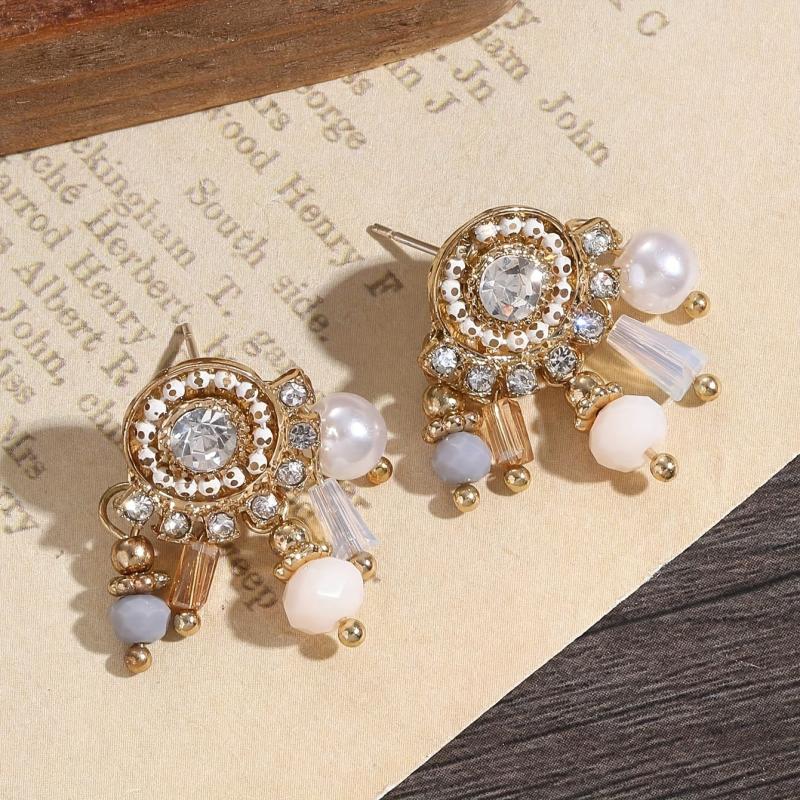 Elk Snowflake Rhinestone Dangle Earrings - Female Gift