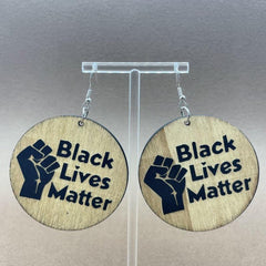 Geometric Printed Wooden Dangle Earrings Letter Earrings Women's Accessories