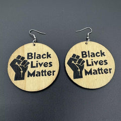 Geometric Printed Wooden Dangle Earrings Letter Earrings Women's Accessories