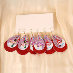 3 Pairs Christmas Snowman Dangle Earrings Set