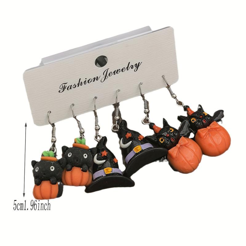 Cartoon Style Halloween Ghost Dangle Earrings Acrylic Jewelry