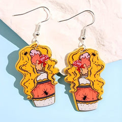 Halloween Poisonous Drinking Dangle Earrings Retro Cartoon Style