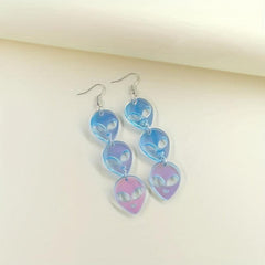 Halloween Laser Alien Dangle Earrings Party Cartoon Style Jewelry