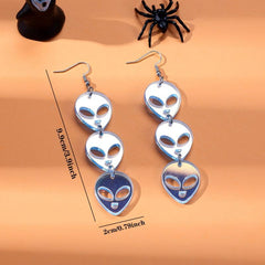 Halloween Laser Alien Dangle Earrings Party Cartoon Style Jewelry