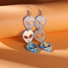 Halloween Laser Alien Dangle Earrings Party Cartoon Style Jewelry