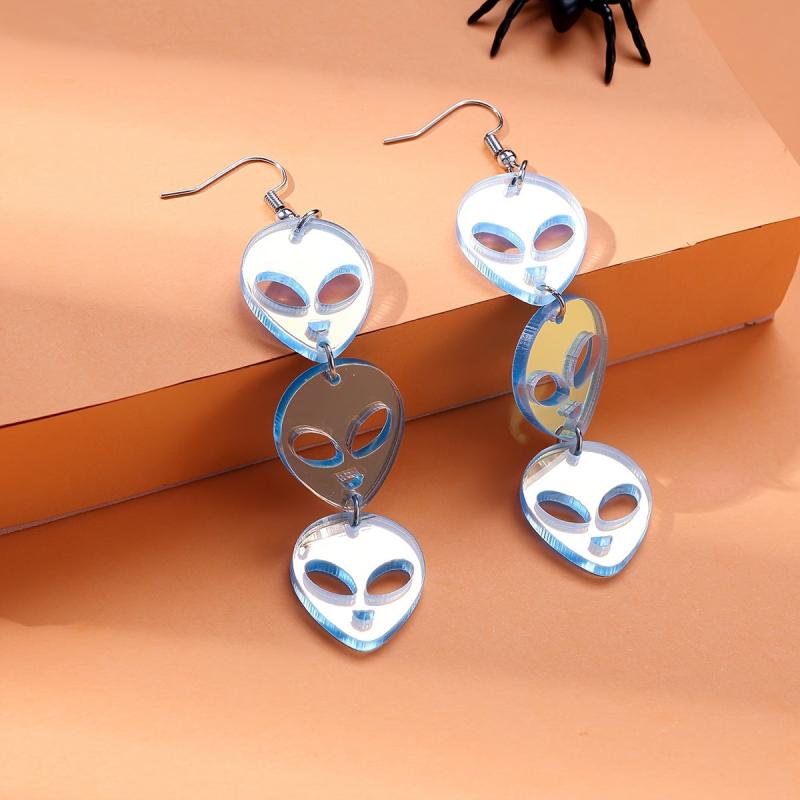Halloween Laser Alien Dangle Earrings Party Cartoon Style Jewelry