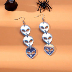 Halloween Laser Alien Dangle Earrings Party Cartoon Style Jewelry