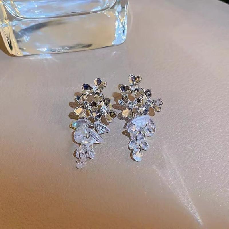 Rhinestone Dangle Earrings Zinc Alloy Jewelry Gift Women