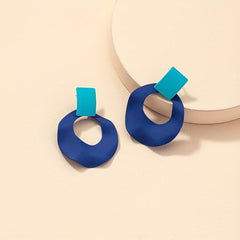 Geometric Circle Shape Dangle Earrings Steel Vocation Style Jewelry