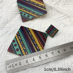 Boho Square Pendant Dangle Earrings Zinc Alloy Gift For Women