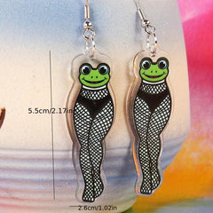 Halloween Skull Sexy Beauty Dangle Earrings Acrylic Jewelry Female Gift