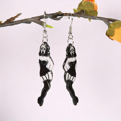 Halloween Skull Sexy Beauty Dangle Earrings Acrylic Jewelry Female Gift