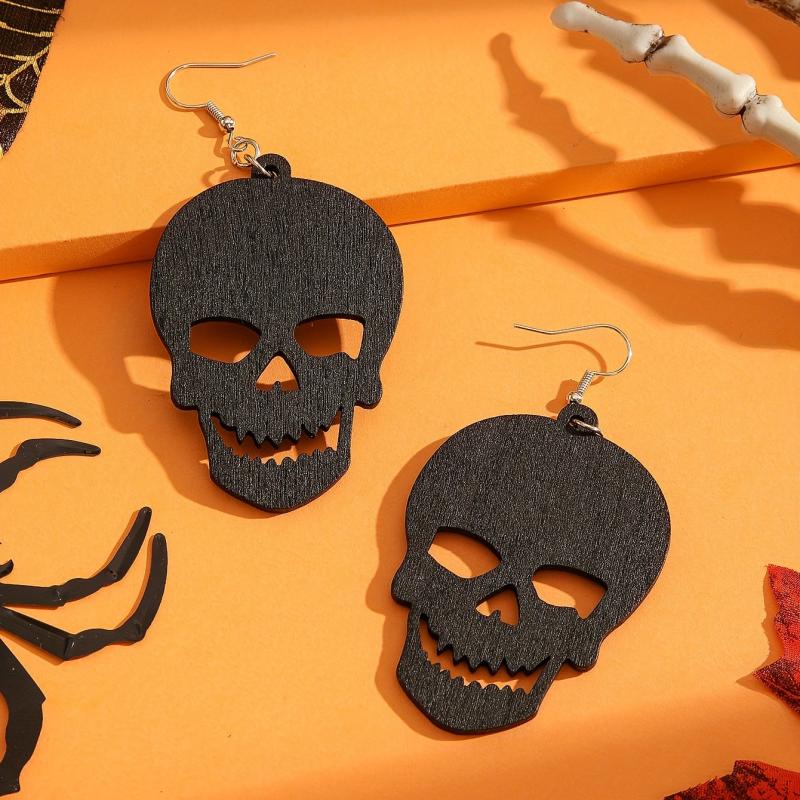 Halloween Series Ear Jewelry Horror Spider Skull Pumpkin Cat Retro Goth Style