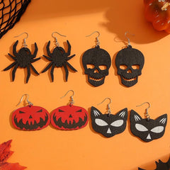 Halloween Series Ear Jewelry Horror Spider Skull Pumpkin Cat Retro Goth Style