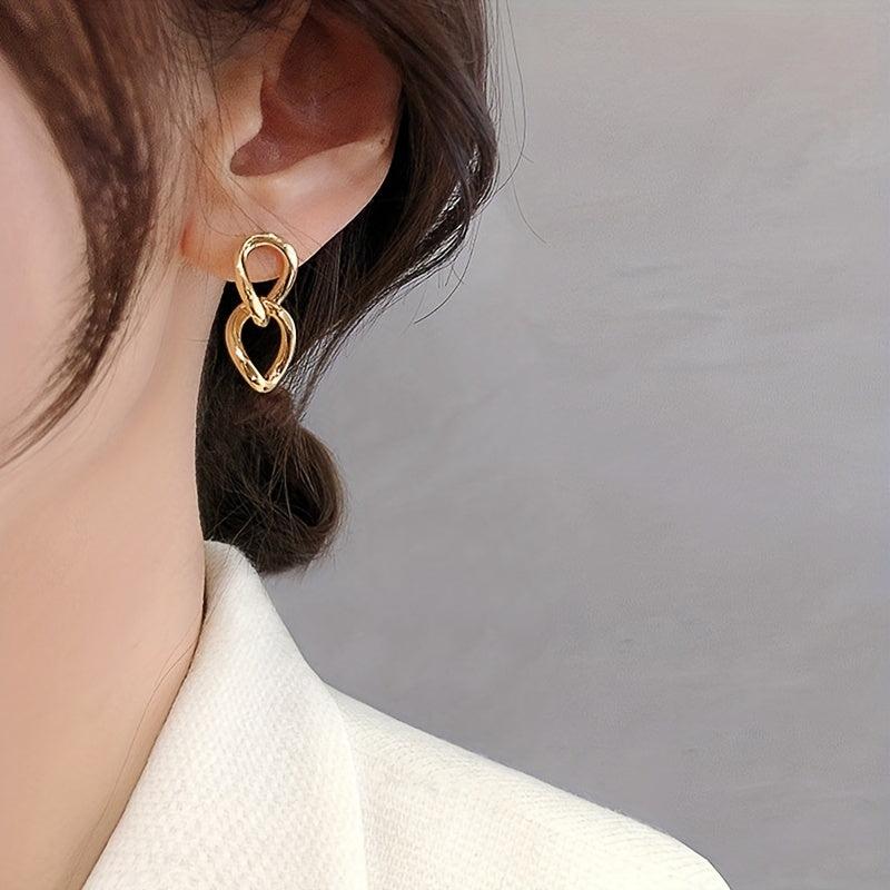 Geometric Chain Dangle Earrings for Women