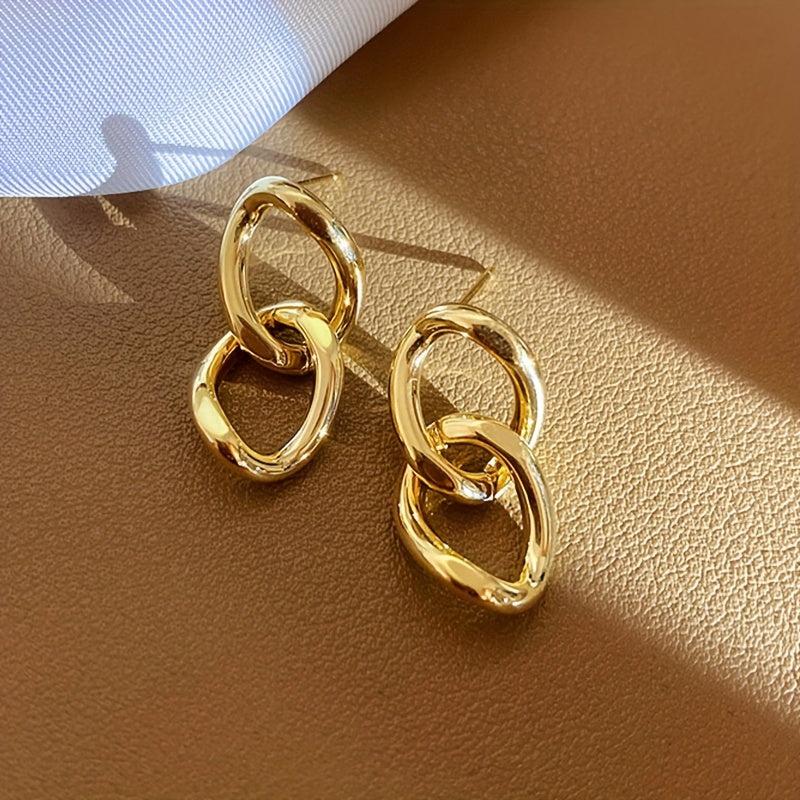 Geometric Chain Dangle Earrings for Women