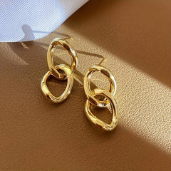 Geometric Chain Dangle Earrings for Women