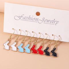 4pairs Rabbit Dangle Earrings - Style Jewelry Gift For Women
