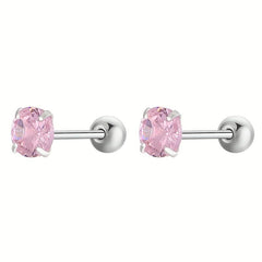 Zircon Stud Earrings Delicate Gift For Women Girls