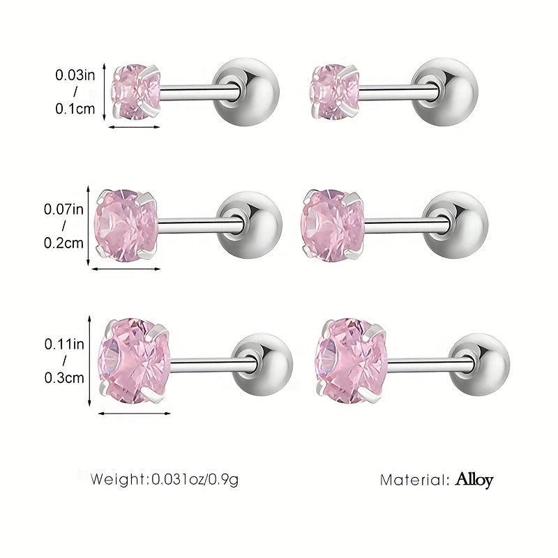 Zircon Stud Earrings Delicate Gift For Women Girls