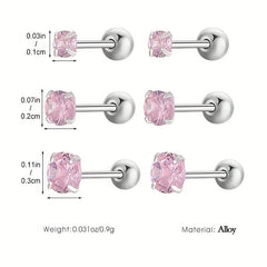 Zircon Stud Earrings Delicate Gift For Women Girls