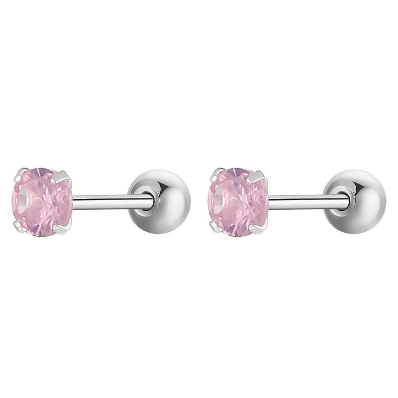 Zircon Stud Earrings Delicate Gift For Women Girls
