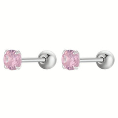 Zircon Stud Earrings Delicate Gift For Women Girls