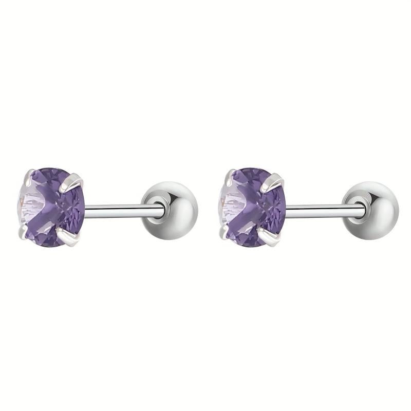 Zircon Stud Earrings Delicate Gift For Women Girls
