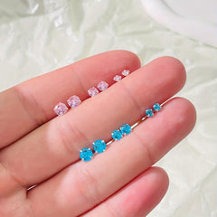 Zircon Stud Earrings Delicate Gift For Women Girls