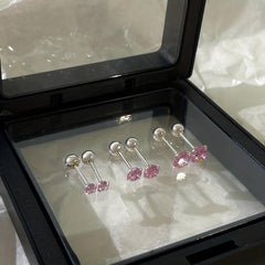 Zircon Stud Earrings Delicate Gift For Women Girls