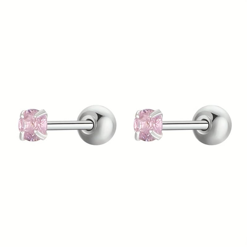 Zircon Stud Earrings Delicate Gift For Women Girls