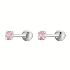 Zircon Stud Earrings Delicate Gift For Women Girls
