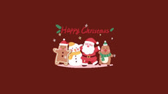 Christmas Santa Claus HOHO Bling Bling Dangle Earrings Cartoon Style