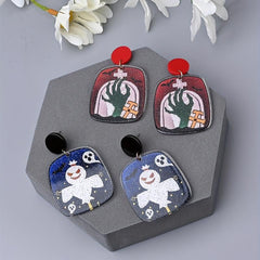 Halloween Ghost Tomb Monster Claw Dangle Earrings Acrylic Jewelry