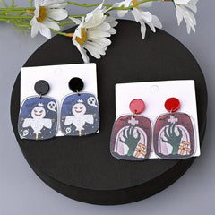 Halloween Ghost Tomb Monster Claw Dangle Earrings Acrylic Jewelry