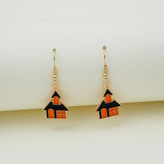 6pcs Halloween Pumpkin Head Alloy Dangle Earrings