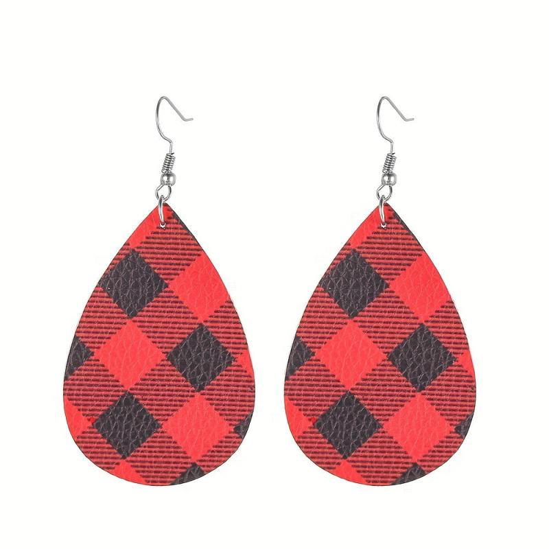 6 Pairs Christmas Tree Droplet Snowman Dangle Earrings Set