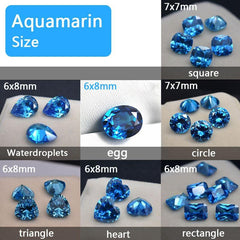 4pcs Natural Aquamarine Loose Gemstones for Jewelry Making DIY