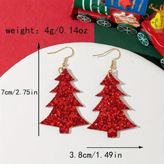 Christmas Tree Dangle Earrings Festive Party Jewelry