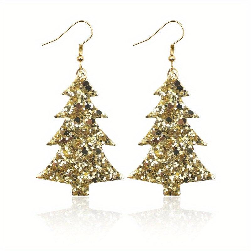 Christmas Tree Dangle Earrings Festive Party Jewelry