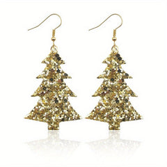 Christmas Tree Dangle Earrings Festive Party Jewelry
