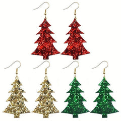 Christmas Tree Dangle Earrings Festive Party Jewelry