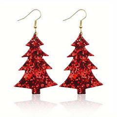 Christmas Tree Dangle Earrings Festive Party Jewelry