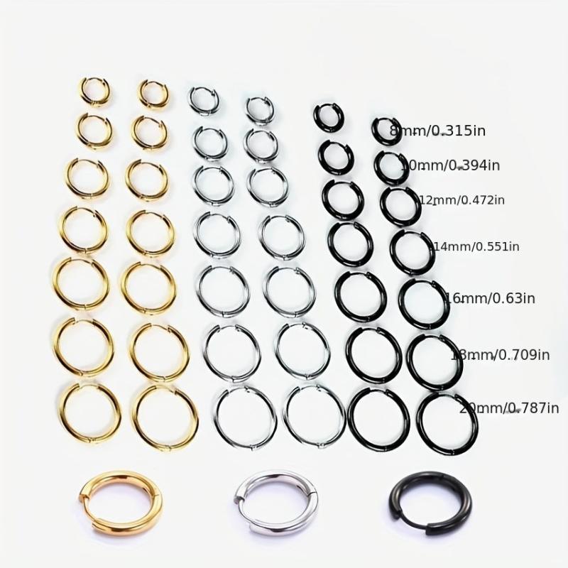 Stainless Steel 18K Plated Hoop Earrings - Daily Wear Accessories