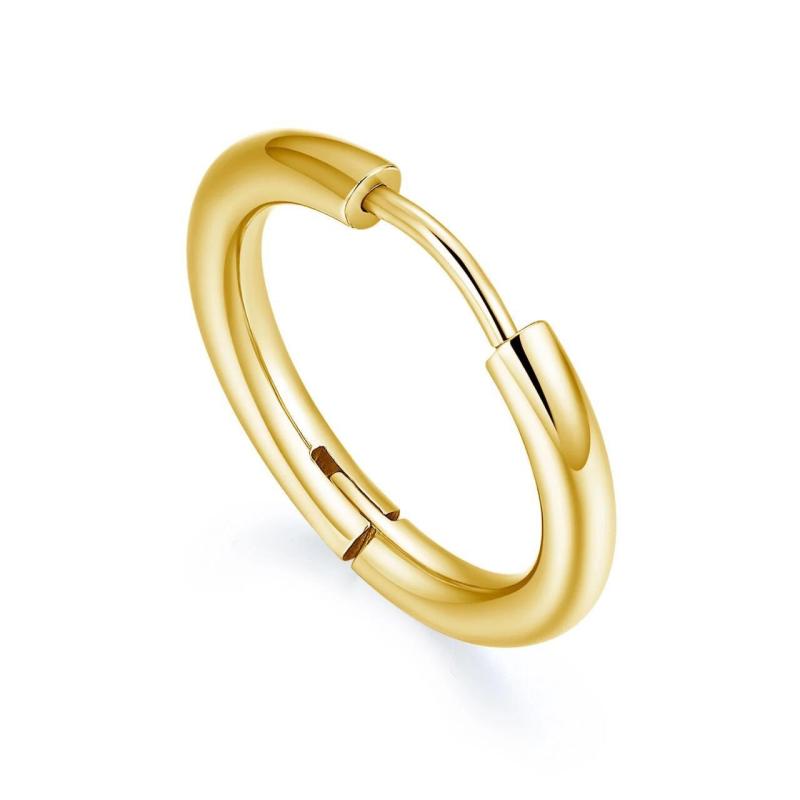 Stainless Steel 18K Plated Hoop Earrings - Daily Wear Accessories